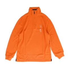Long Sleeve Orange Solid French Rib 1/4 Zip