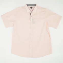 Pink Solid Short Sleeve Button Down