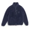 Giorgio Armani Navy Mock Neck Teddy Lightweight Jacket