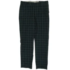 Navy Plaid Chino Pants