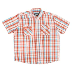 Red Plaid Short Sleeve Button Down