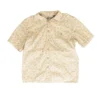 Beige Tropical Short Sleeve Button Down