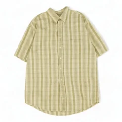 Vintage 1990's-2000's Green Plaid Short Sleeve Button Down