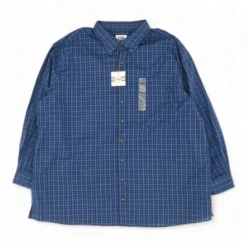 Navy Check Long Sleeve Button Down
